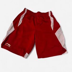 Li-Ning Men's Red Athletic Shorts